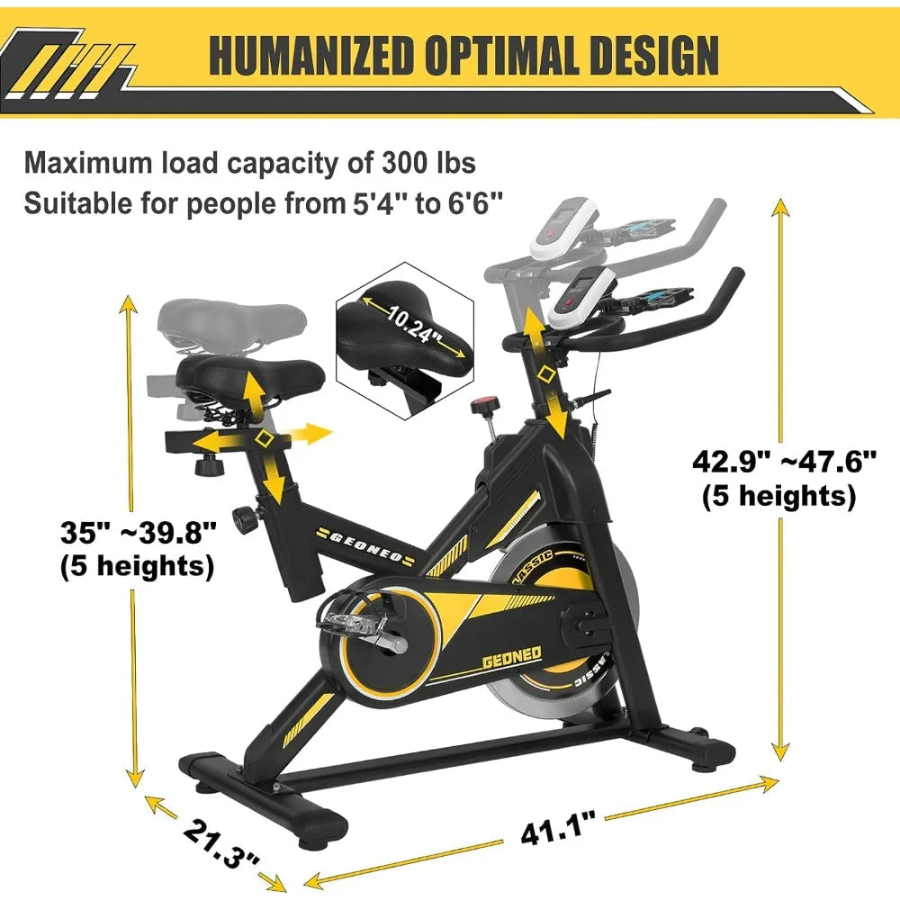 GEONEO Exercise Bike/Magnetic Resistance Exercise Bike for Home, Stationary Indoor Cycling Bike Cardio Gym with Ipad - MVP Sports Wear & Gear