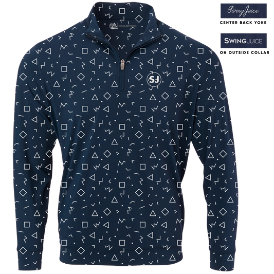 Golf Memphis Geometric Men's Quarter Zip by SwingJuice LLC - MVP Sports Wear & Gear