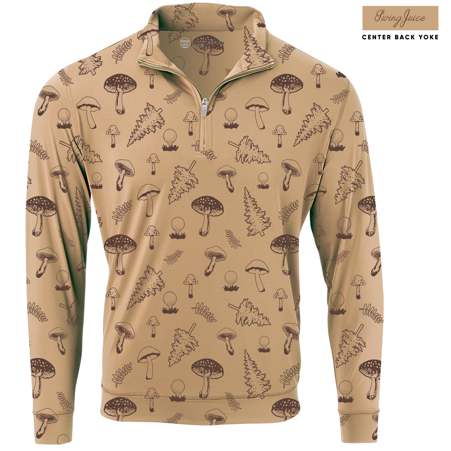 Golf Mushrooms Men's Quarter Zip by SwingJuice LLC - MVP Sports Wear & Gear