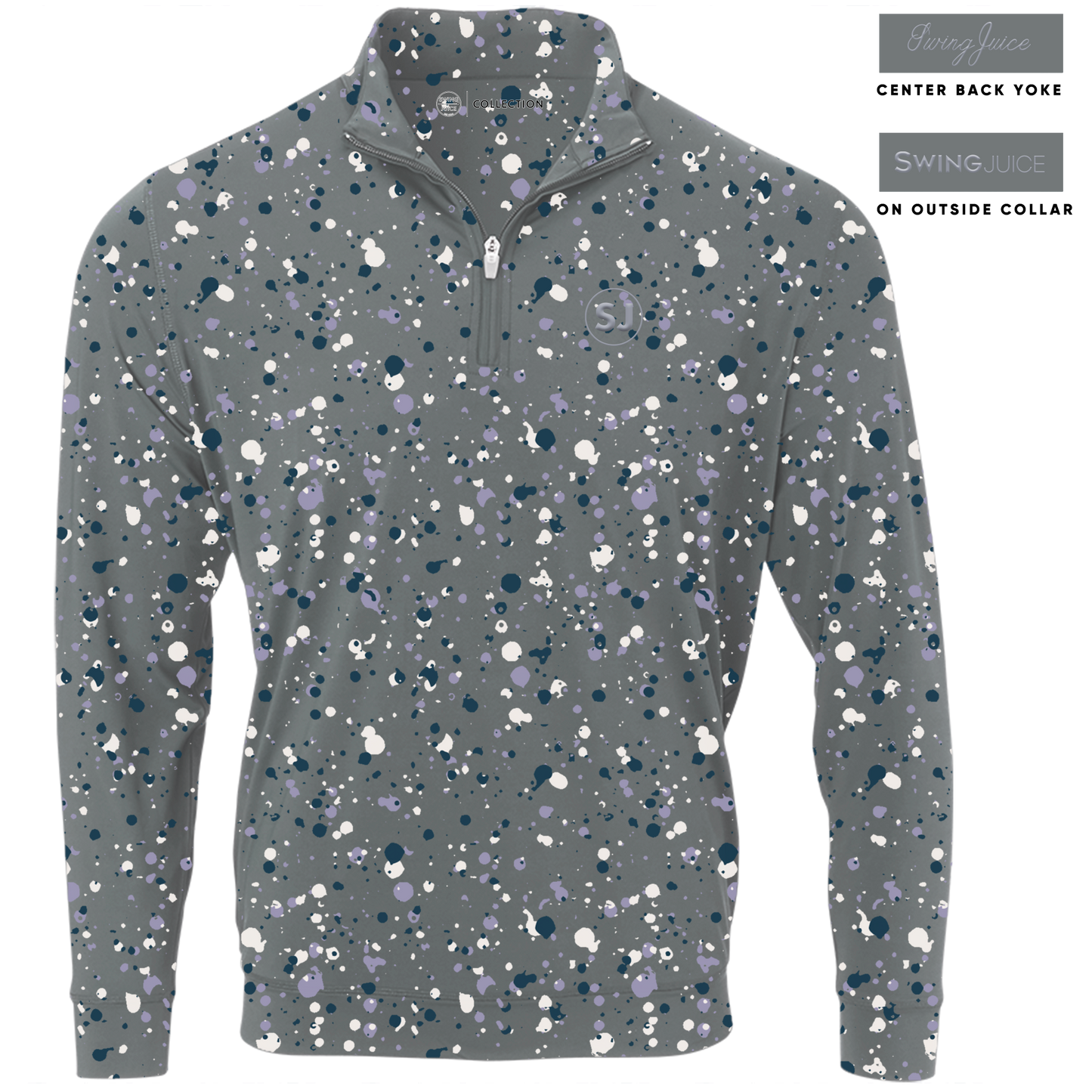 Golf Splatter Men's Quarter Zip by SwingJuice LLC - MVP Sports Wear & Gear