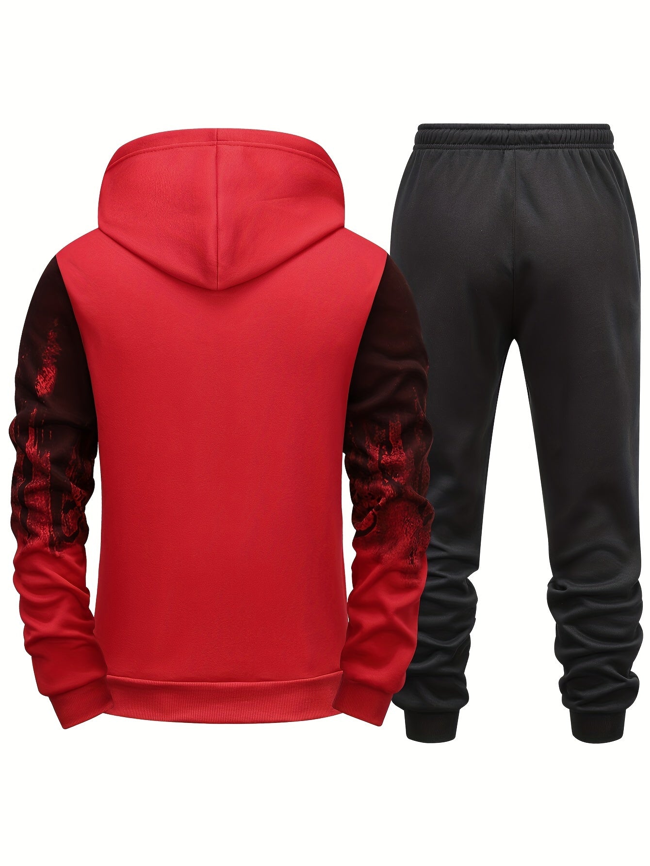 Gradient Style Print Men's 2 Pieces Outfits, Men's Pocket Hoodie And Drawstring Sports Trousers, Casual Wear - MVP Sports Wear & Gear