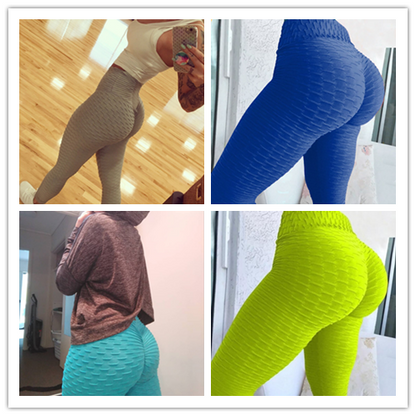 Hip-turned Folds Elastic High-waist Fitness Leggings Breathable Slim Indoor Sports - MVP Sports Wear & Gear