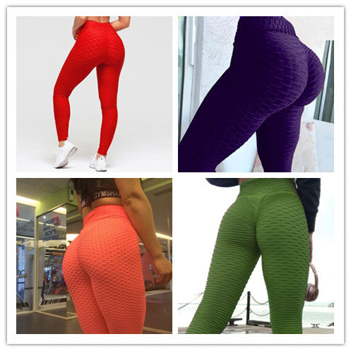 Hip-turned Folds Elastic High-waist Fitness Leggings Breathable Slim Indoor Sports - MVP Sports Wear & Gear