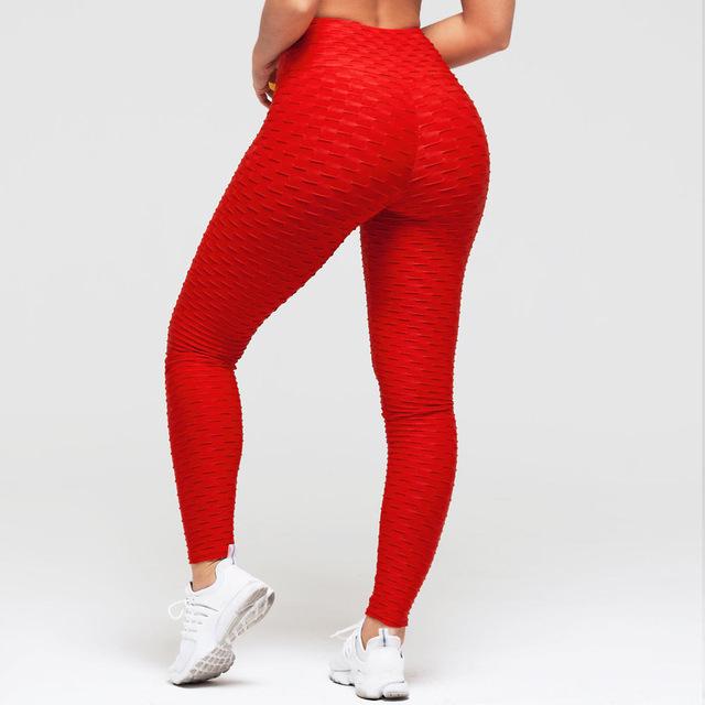 Hip-turned Folds Elastic High-waist Fitness Leggings Breathable Slim Indoor Sports MVP Sports Wear & Gear