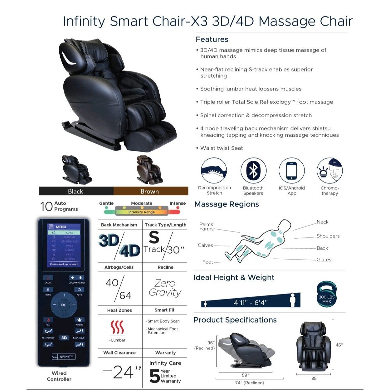 Infinity Smart Chair X3 Massage Chair by Best Body Massage Chair MVP Sports Wear & Gear