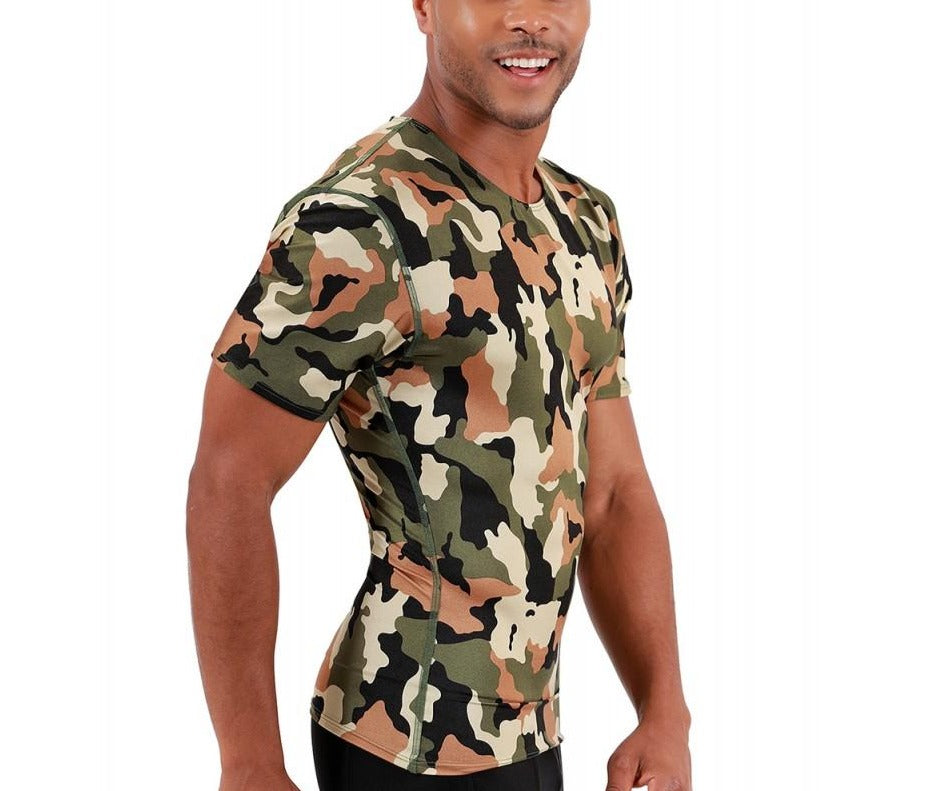 Insta Slim I.S.Pro USA Camo Activewear Short Sleeve Crew-Neck - 3TAT001 by InstantFigure INC - MVP Sports Wear & Gear