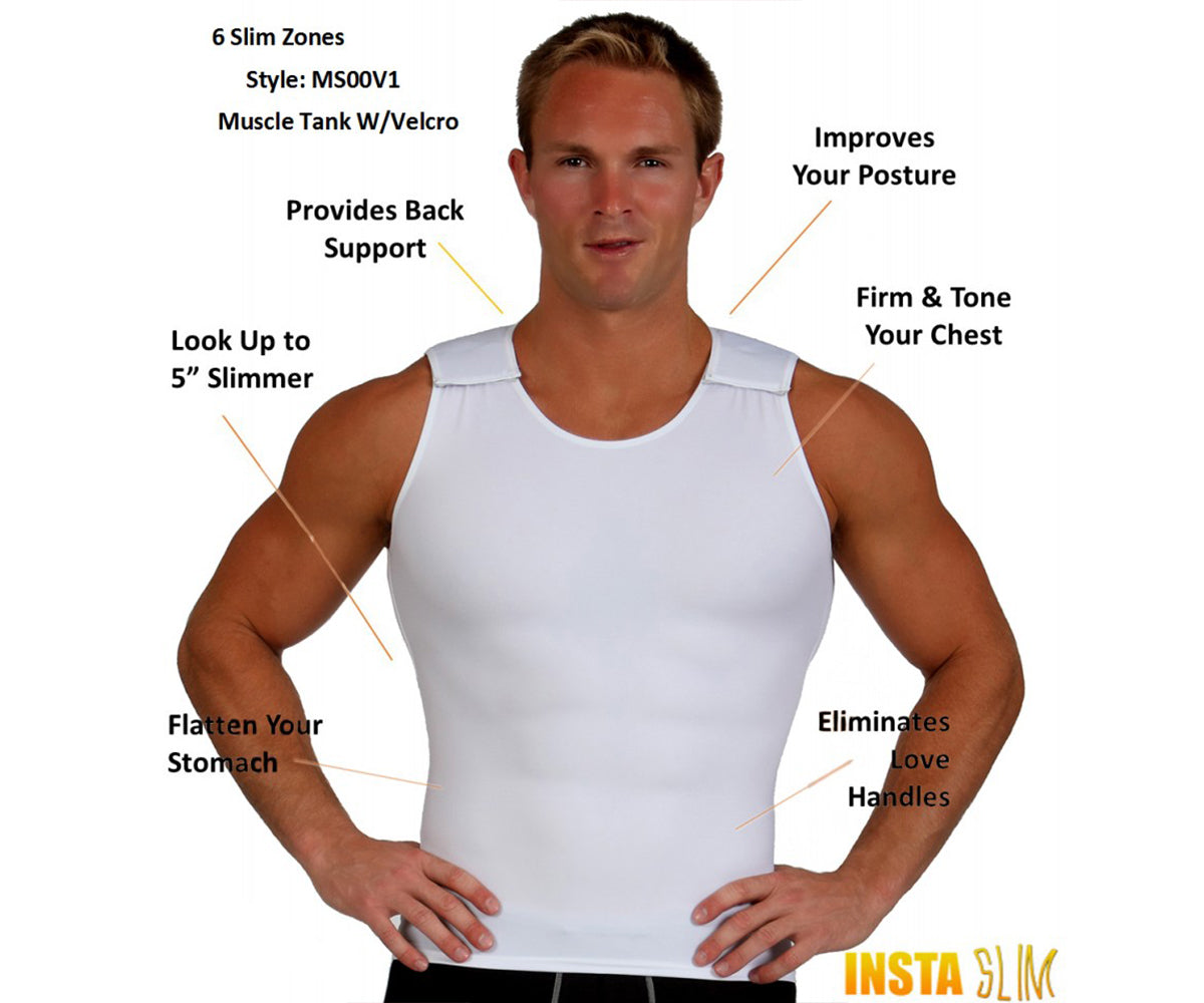 Insta Slim I.S.Pro USA Compression Muscle Tank W/Hook and Loop Shoulders MS00V1 by InstantFigure INC - MVP Sports Wear & Gear