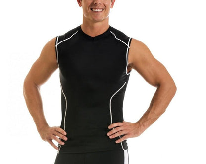 Insta Slim I.S.Pro USA Compression Sleeveless V-Neck W/Contrast Stitching MA0013 by InstantFigure INC - MVP Sports Wear & Gear