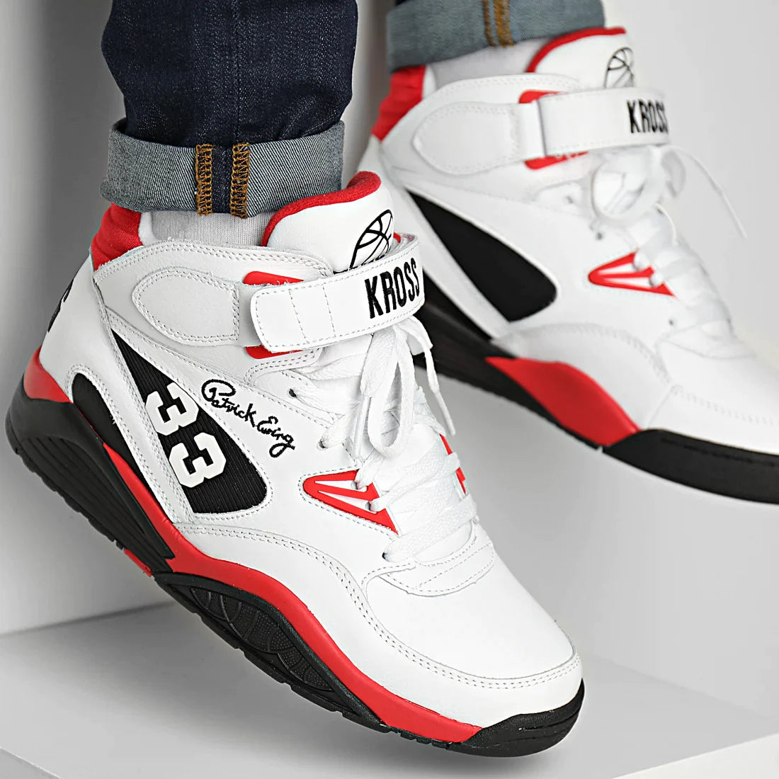 KROSS OG White/Black/Red by Ewing Athletics - MVP Sports Wear & Gear