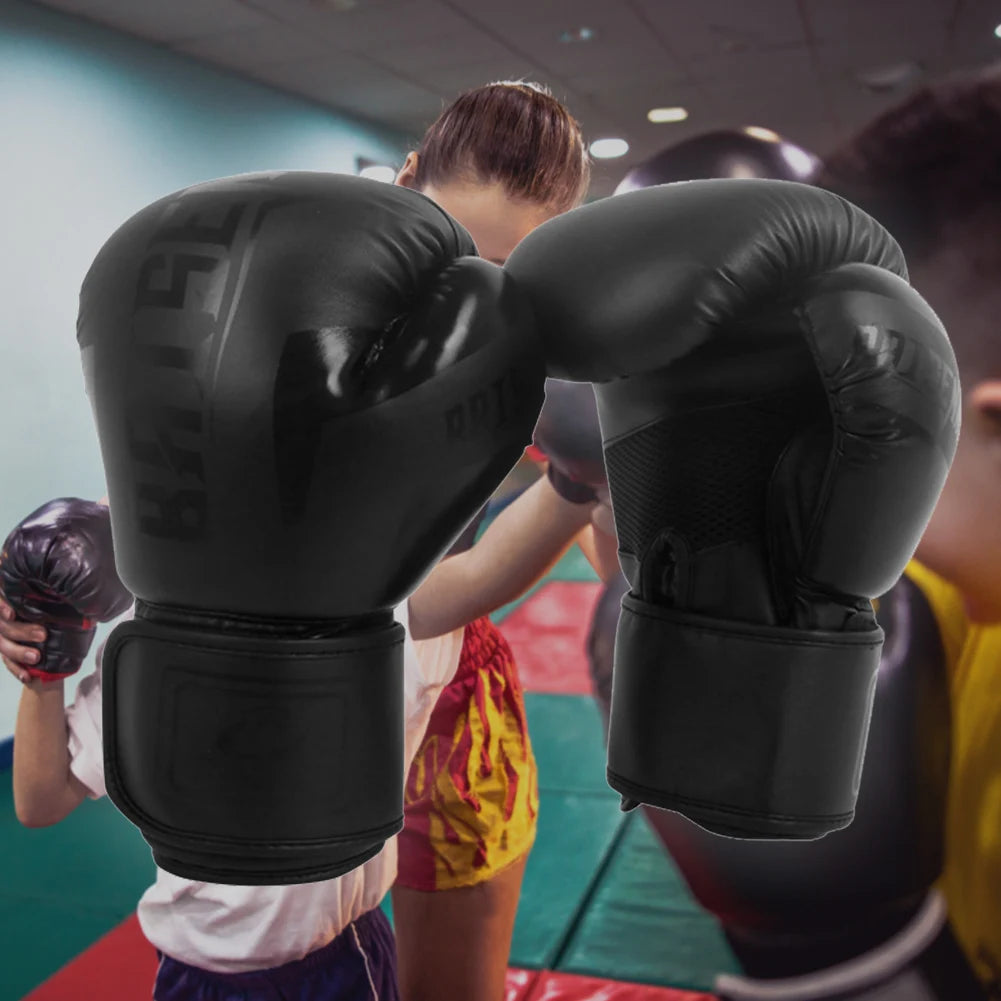 Kick Boxing Gloves for Men Women PU Leather MMA Sanda Training Gloves Karate Muay Thai Kickboxing Fighting Gloves for Adult Kids - MVP Sports Wear & Gear