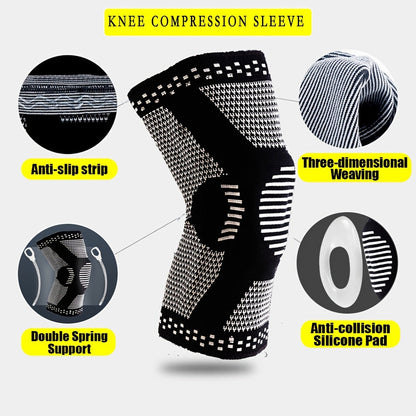 Knee Support Brace, Professional Knee Compression Sleeve Brace For Arthritis, Improve Circulation, Exercise, Joint Pain Relief, Fitness Knee Sleeve MVP Sports Wear & Gear