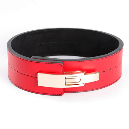 Lever Buckle Belt Powerlifting Fitness Strong Pull Squat Training Leather Waist Support Bodybuilding Lifting Gym Weightlifting - MVP Sports Wear & Gear