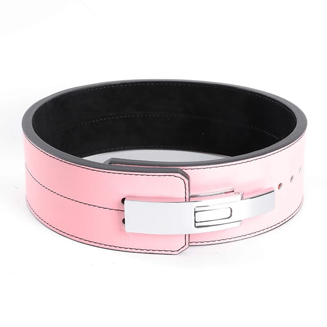 Lever Buckle Belt Powerlifting Fitness Strong Pull Squat Training Leather Waist Support Bodybuilding Lifting Gym Weightlifting - MVP Sports Wear & Gear