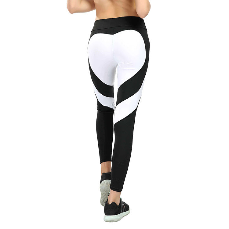 Love Butt Heart Stitching Hip Raise High Waist Yoga Leggings - MVP Sports Wear & Gear