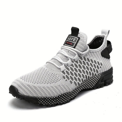 Men's Casual Geometric Print Breathable Mesh Lace-up Sneakers MVP Sports Wear & Gear