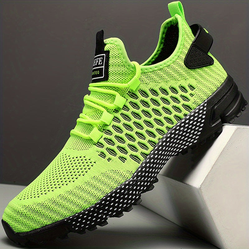 Men's Casual Geometric Print Breathable Mesh Lace-up Sneakers MVP Sports Wear & Gear