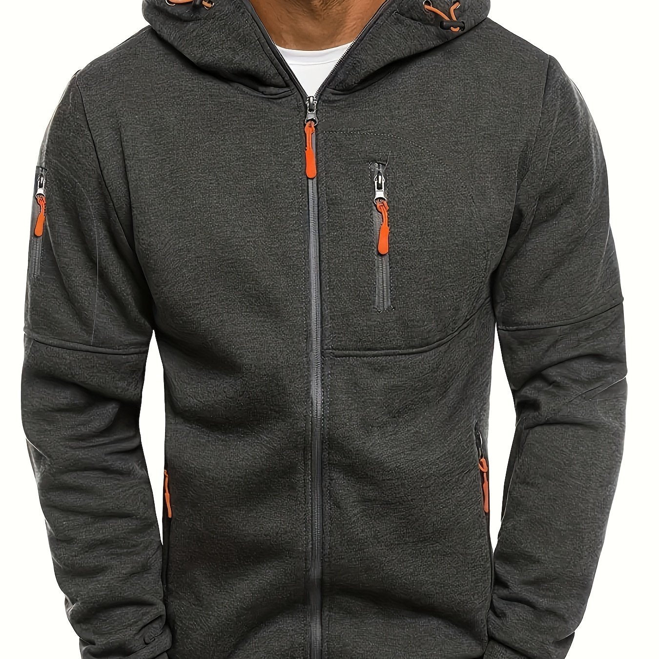 Men's Casual Hooded Long Sleeves Pockets Zip Up Outdoor Sports Sweatshirts - MVP Sports Wear & Gear