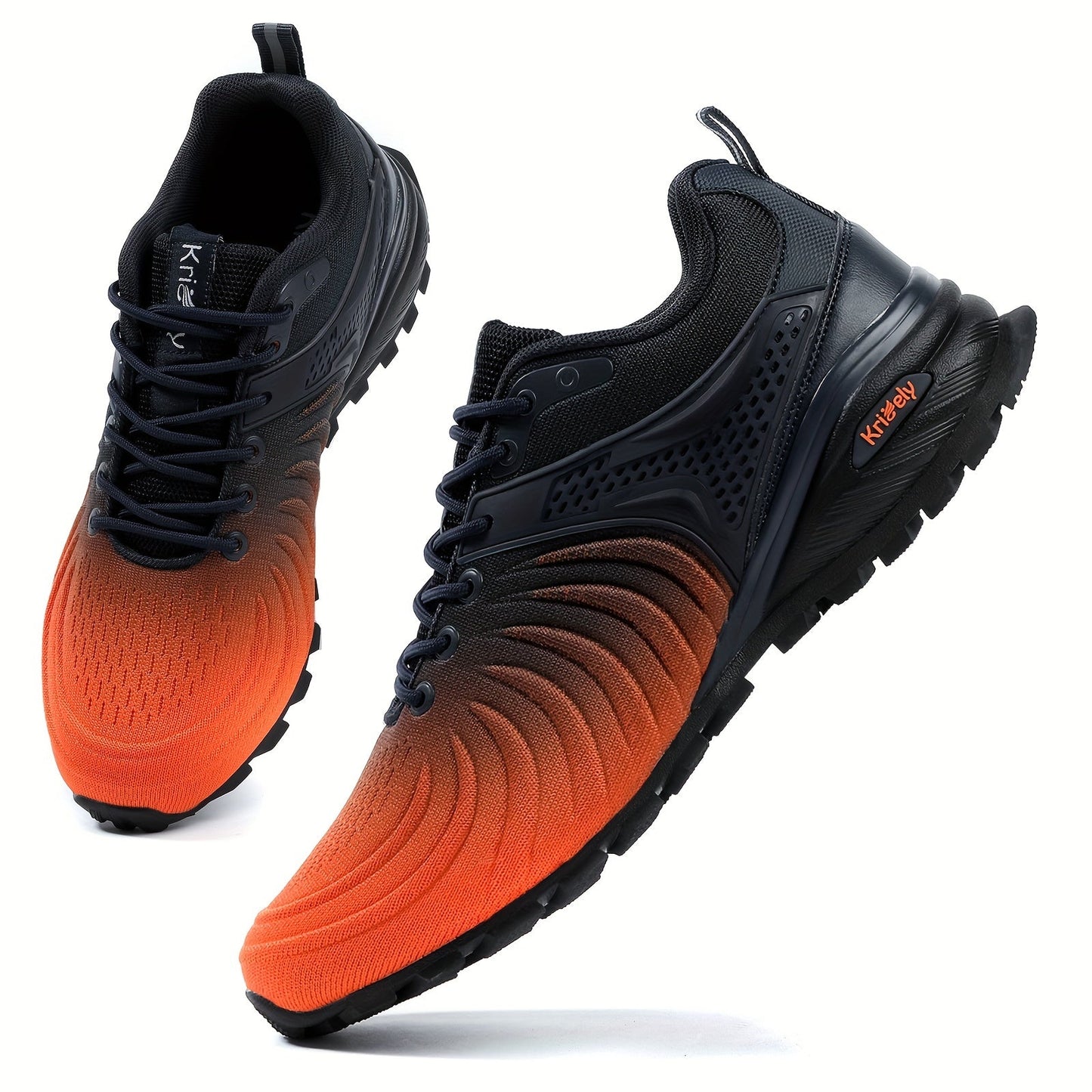 Men's Knit Breathable Running Shoes With Shock Absorption, Lace Up Comfy Soft Sole Sneakers - MVP Sports Wear & Gear