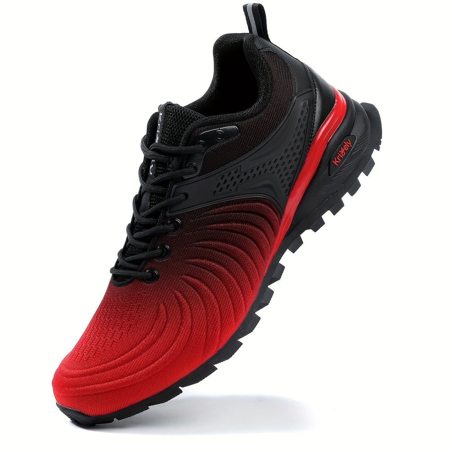 Men's Knit Breathable Running Shoes With Shock Absorption, Lace Up Comfy Soft Sole Sneakers - MVP Sports Wear & Gear