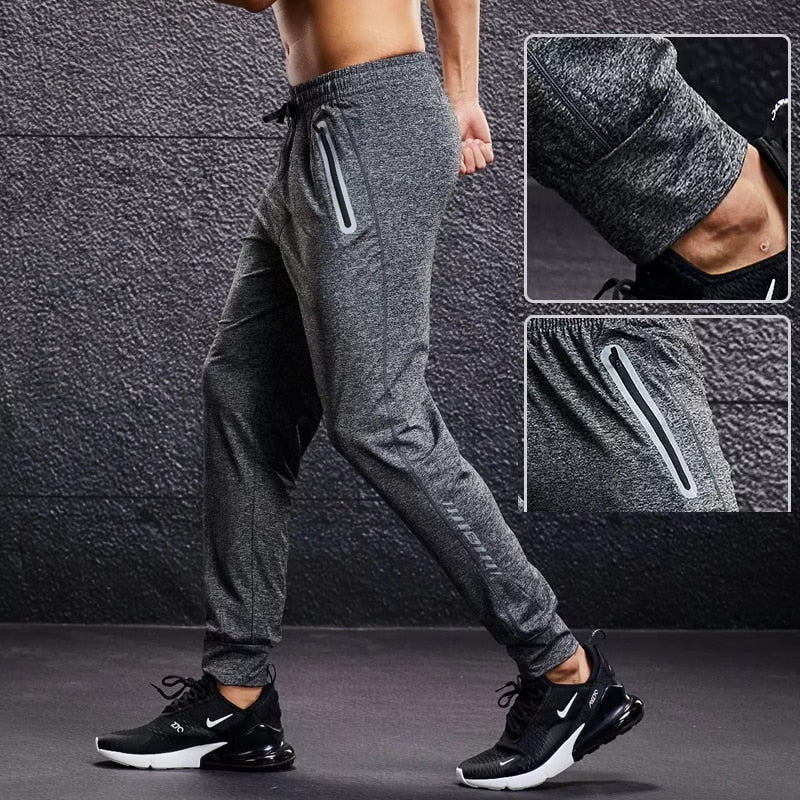 Men's Running Quick-Dry Thin Casual Sport Pants With Zipper Pockets - MVP Sports Wear & Gear