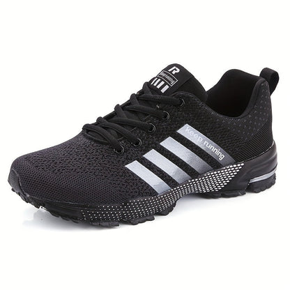 Men's Stripped Breathable Lace Up Mesh Running Shoes MVP Sports Wear & Gear