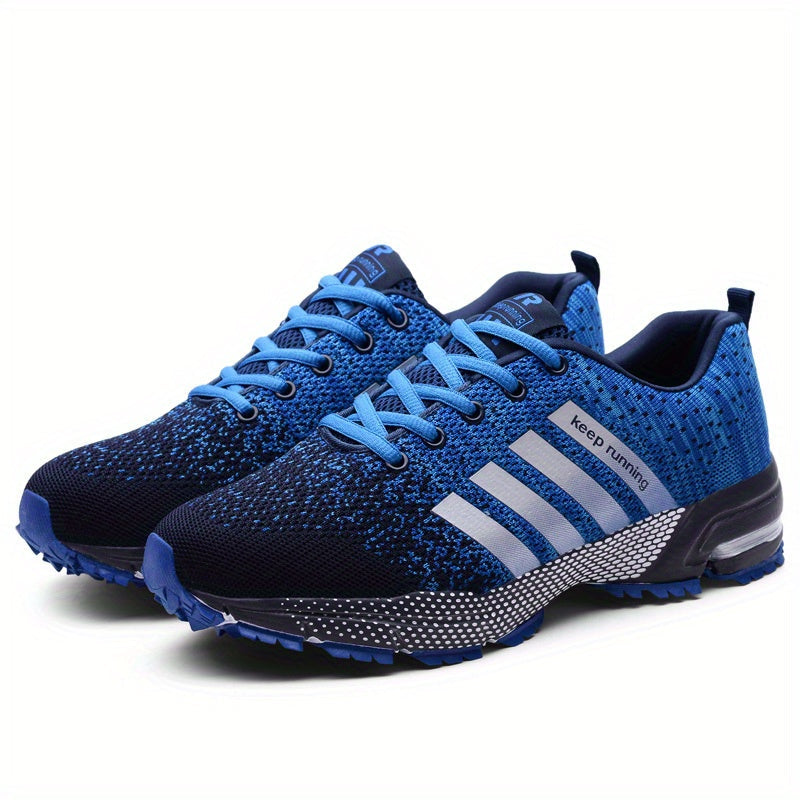 Men's Stripped Breathable Lace Up Mesh Running Shoes - MVP Sports Wear & Gear