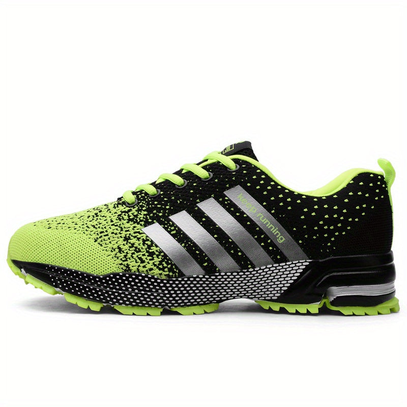 Men's Stripped Breathable Lace Up Mesh Running Shoes MVP Sports Wear & Gear