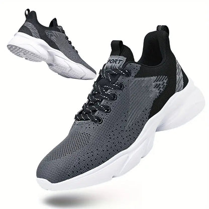 Men's Trendy Breathable Mesh Striped Lightweight Lace-up Running Shoes - MVP Sports Wear & Gear