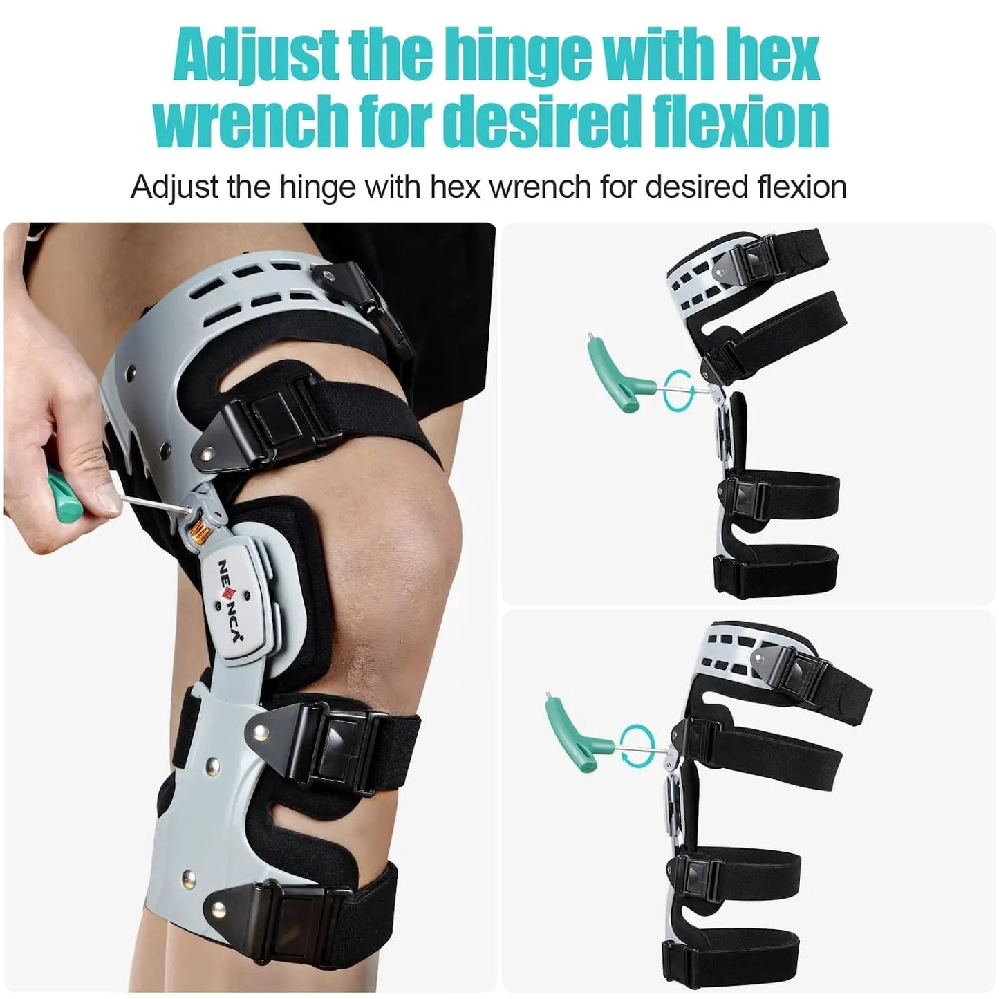 NEENCA Unloader ROM Knee Brace Hinged Stabilizer Adjustable Recovery Support for ACL MCL PCL Injury Meniscus Tear Arthritis - MVP Sports Wear & Gear