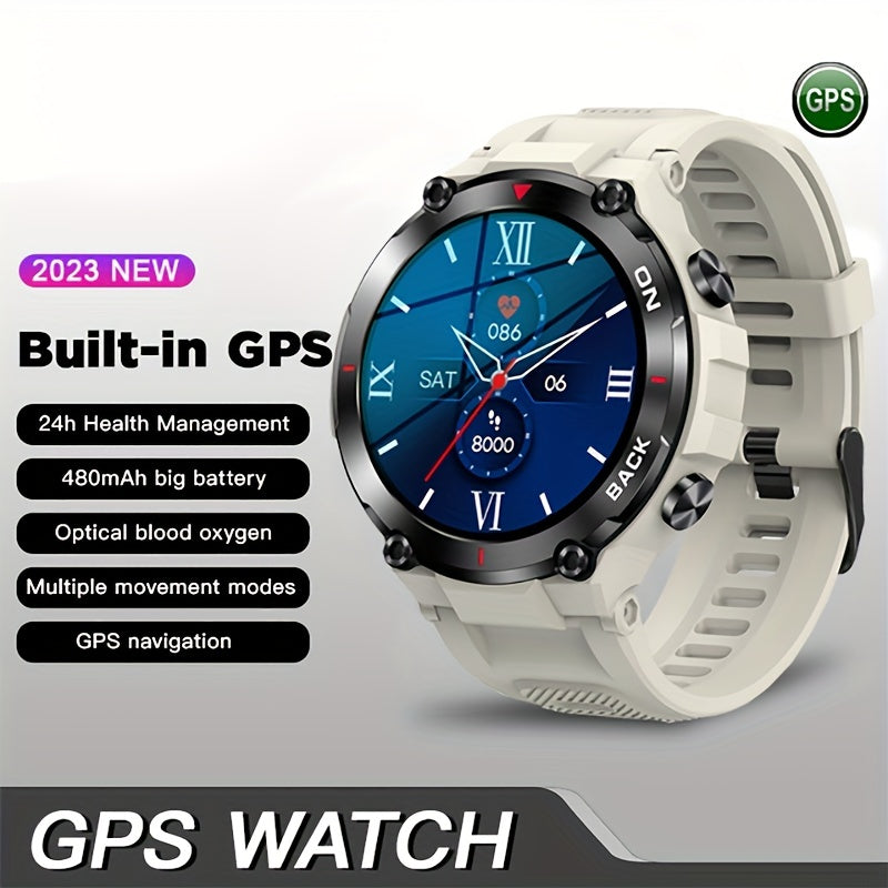 New GPS Smart Watch Outdoor Fitness Sports Watches For Men Waterproof 24-Hour Heartrate Blood Oxygen Monitoring Smartwatch - MVP Sports Wear & Gear