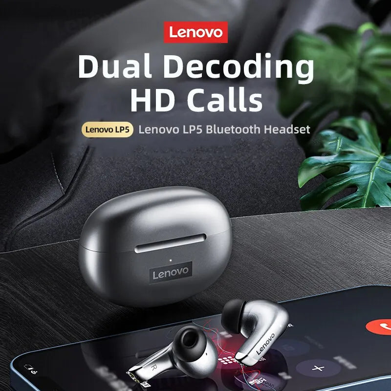 Original Lenovo LP5 Wireless Bluetooth HiFi Music Sports Waterproof With Mic Earbuds New - MVP Sports Wear & Gear