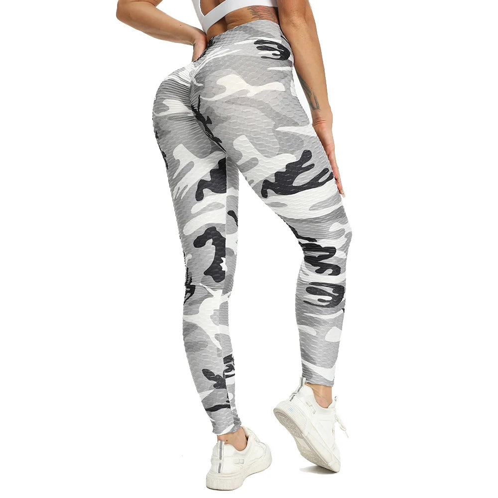 Printed Yoga Leggings High Waist Booty Gym Sports Pant Push Up Leggings Tie-dye Women Fitness Yoga Pants Workout Textured Tights - MVP Sports Wear & Gear