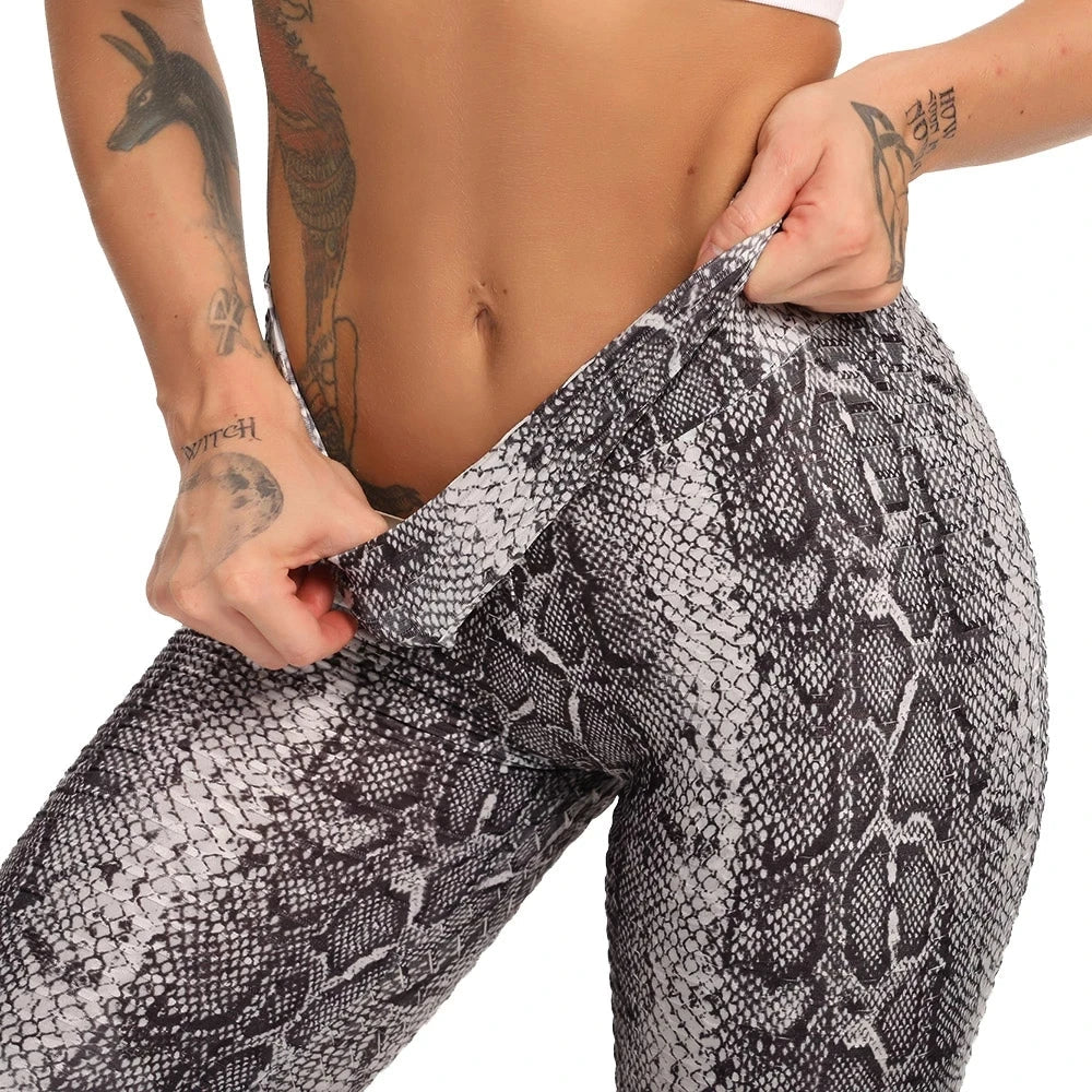 Printed Yoga Leggings High Waist Booty Gym Sports Pant Push Up Leggings Tie-dye Women Fitness Yoga Pants Workout Textured Tights - MVP Sports Wear & Gear