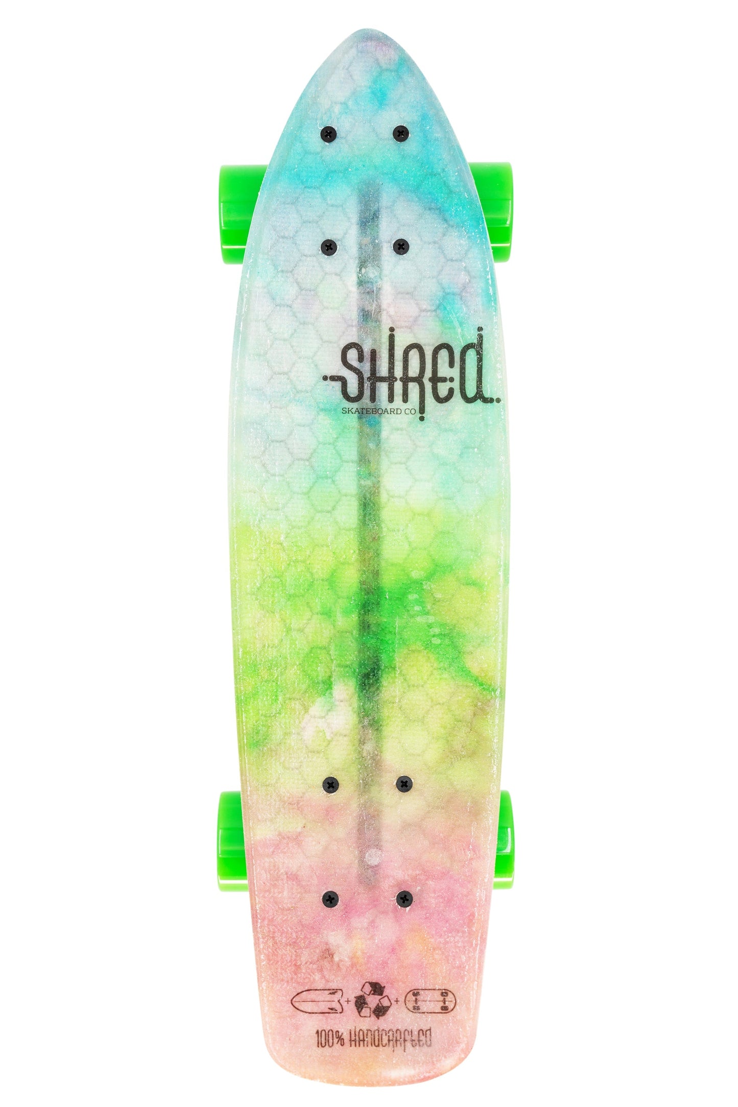 SHRED Skateboard Mini Cruiser - The Sprat (24") - Rainbow Tie Dye by Shred MFG