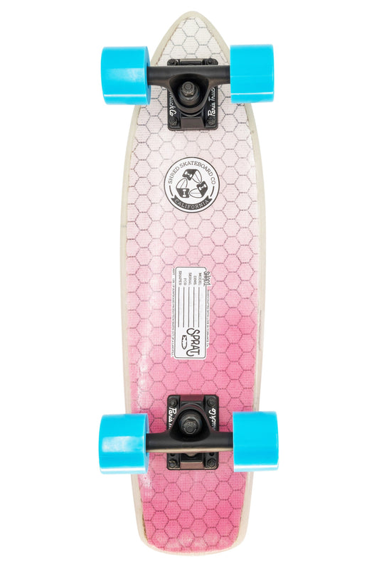 SHRED Skateboard Mini Cruiser - The Sprat (24") - Color Fade Pink by Shred MFG