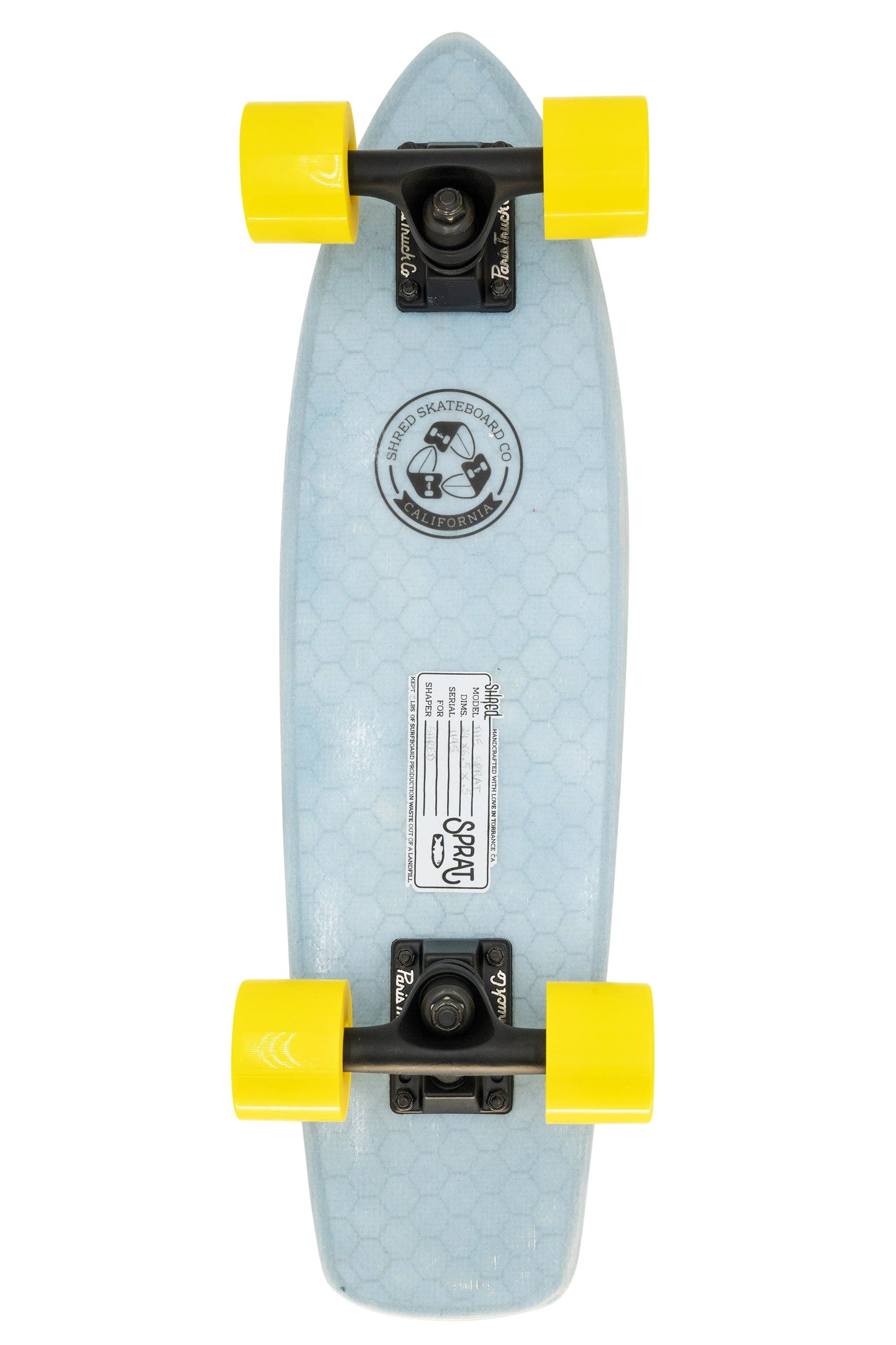 SHRED Skateboard Mini Cruiser - The Sprat (24") - Resin Tint Light Blue by Shred MFG