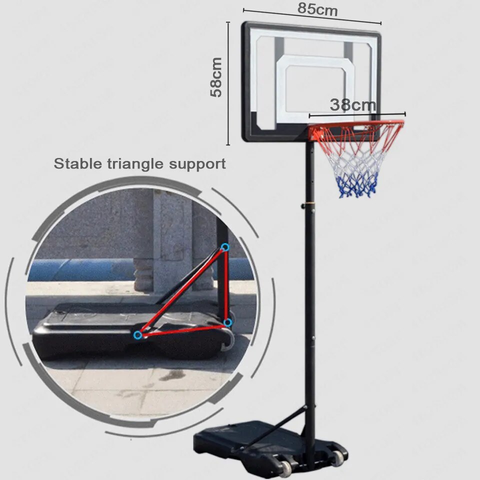 Professional Adults Kids Mobile Basketball Stand Hoop Adjustable Basket Rim Backboard - MVP Sports Wear & Gear