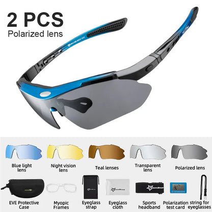 ROCKBROS Polarized Cycling Glasses Clear UV400 Outdoor Sport Sunglasses Men or Women - MVP Sports Wear & Gear