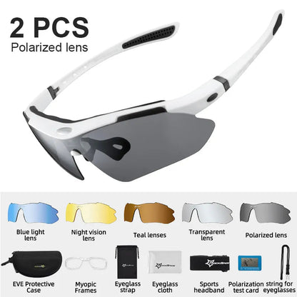 ROCKBROS Polarized Cycling Glasses Clear UV400 Outdoor Sport Sunglasses Men or Women - MVP Sports Wear & Gear