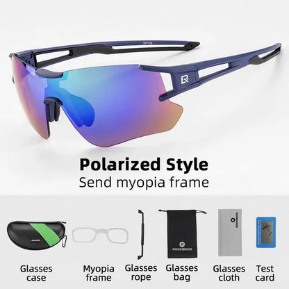 ROCKBROS Polarized Cycling Glasses Clear UV400 Outdoor Sport Sunglasses Men or Women MVP Sports Wear & Gear