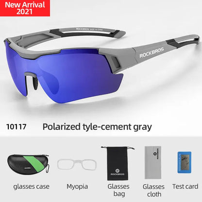 ROCKBROS Polarized Cycling Glasses Clear UV400 Outdoor Sport Sunglasses Men or Women MVP Sports Wear & Gear