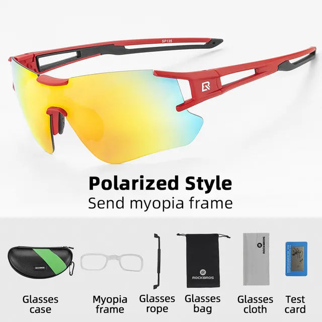 ROCKBROS Polarized Cycling Glasses Clear UV400 Outdoor Sport Sunglasses Men or Women MVP Sports Wear & Gear