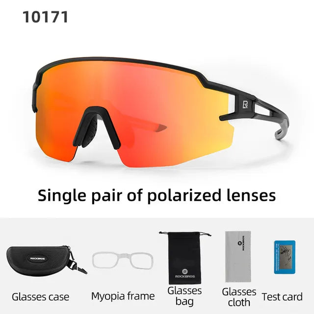 ROCKBROS Polarized Cycling Glasses Clear UV400 Outdoor Sport Sunglasses Men or Women MVP Sports Wear & Gear