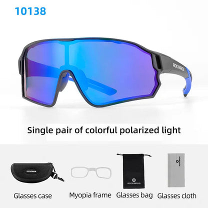 ROCKBROS Polarized Cycling Glasses Clear UV400 Outdoor Sport Sunglasses Men or Women MVP Sports Wear & Gear