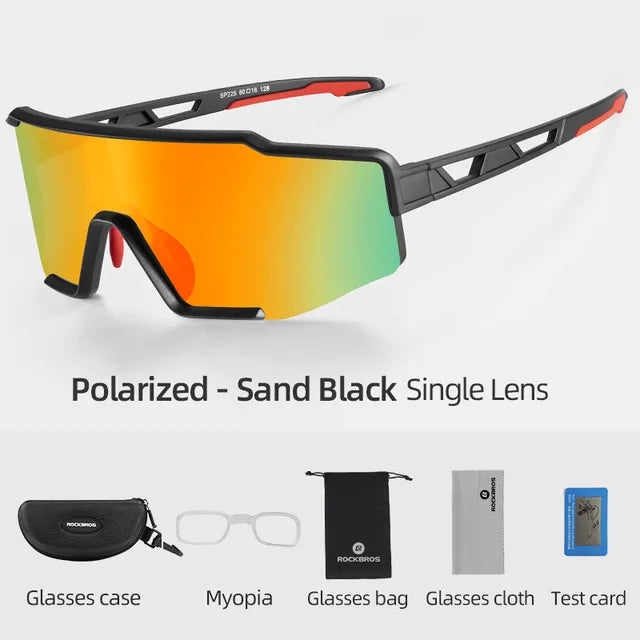 ROCKBROS Polarized Cycling Glasses Clear UV400 Outdoor Sport Sunglasses Men or Women MVP Sports Wear & Gear