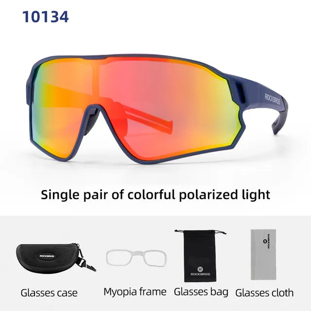 ROCKBROS Polarized Cycling Glasses Clear UV400 Outdoor Sport Sunglasses Men or Women MVP Sports Wear & Gear