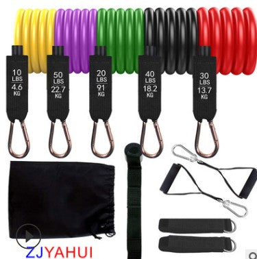 Resistance Bands Set Exercise Bands with Door Anchor Legs Ankle Straps for Resistance Training Physical Therapy Home Workouts MVP Sports Wear & Gear