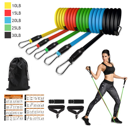 Resistance Bands Set Exercise Bands with Door Anchor Legs Ankle Straps for Resistance Training Physical Therapy Home Workouts MVP Sports Wear & Gear