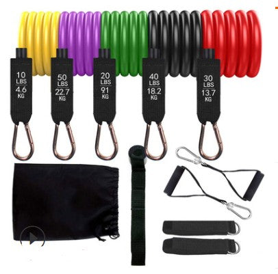 Resistance Bands Set Exercise Bands with Door Anchor Legs Ankle Straps for Resistance Training Physical Therapy Home Workouts - MVP Sports Wear & Gear