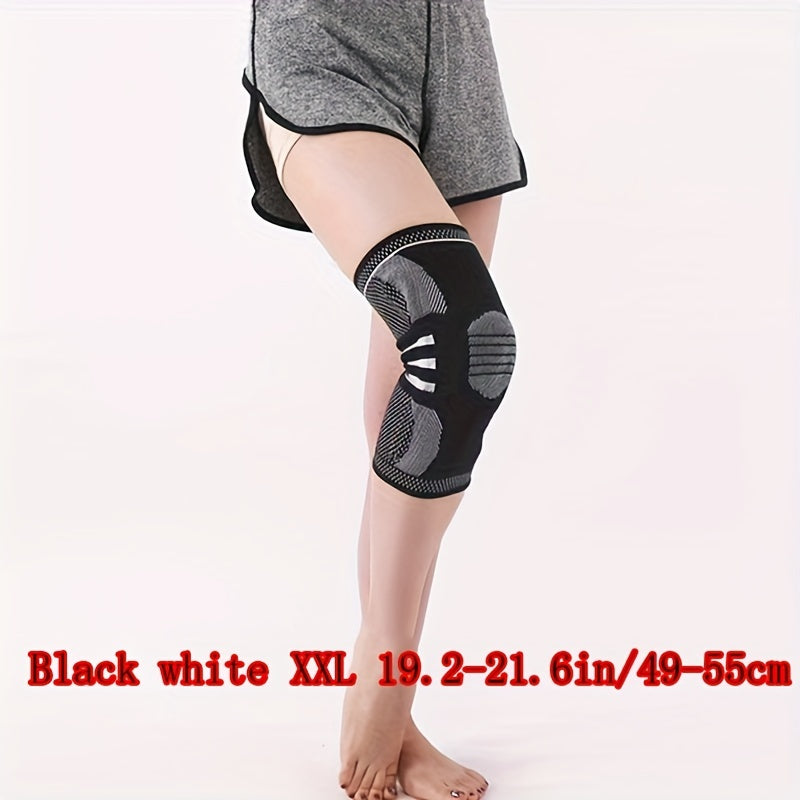 Silicone Spring Full Knee Protector With Strong Support On The Inner Side Of The Patella, Compression Meniscus Protection, Sports Pad, Suitable For Running, Mountaineering, Cycling, Basketball, And Other Sports - MVP Sports Wear & Gear